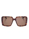 Gucci Tortoiseshell Square-frame Sunglasses In Brown