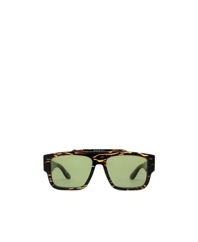 Gucci Tortoiseshell Square-frame Sunglasses In Green