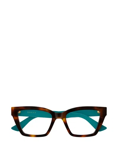 Gucci Tortoiseshell-effect Cat-eye Frame Glasses In Multi