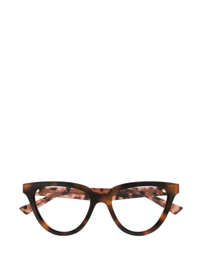Gucci Tortoiseshell-effect Cat-eye Glasses In Brown