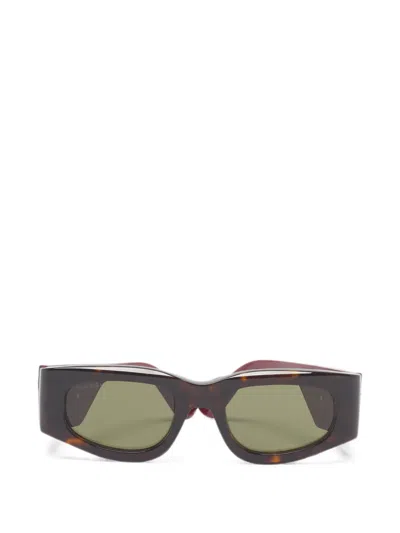 Pre-owned Gucci Tortoiseshell-effect Interlocking G Sunglasses In Brown