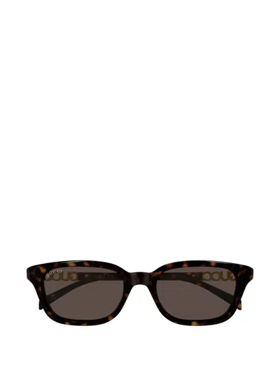 Gucci Tortoiseshell-effect Logo-plaque Sunglasses In Brown