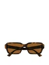 Gucci Tortoiseshell-effect Rectangle-frame Sunglasses In Pattern