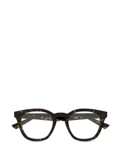 Gucci Tortoiseshell-effect Round-frame Glasses