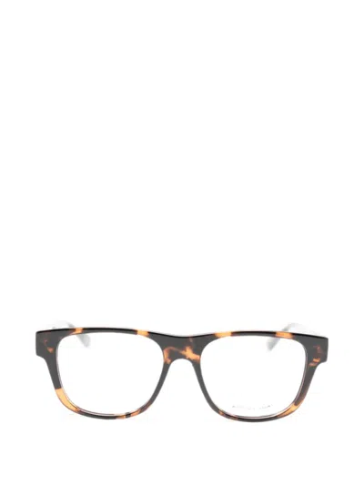 Gucci Tortoiseshell-effect Square-frame Glasses In Brown