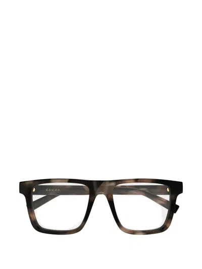 Gucci Tortoiseshell-effect Square-frame Glasses In Brown