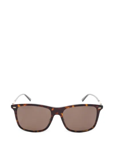 Pre-owned Gucci Tortoiseshell-effect Square-frame Sunglasses In Brown