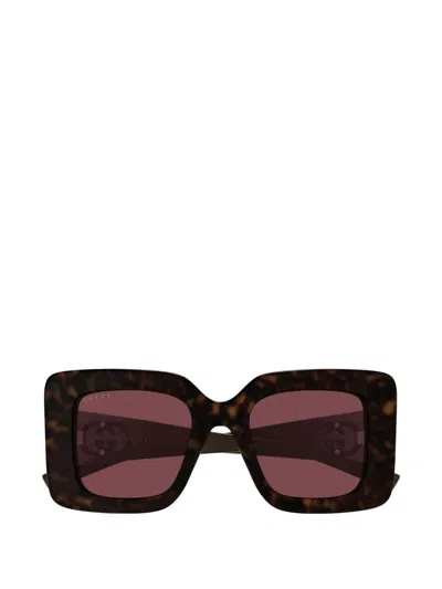 Gucci Tortoiseshell-effect Sunglasses In Brown
