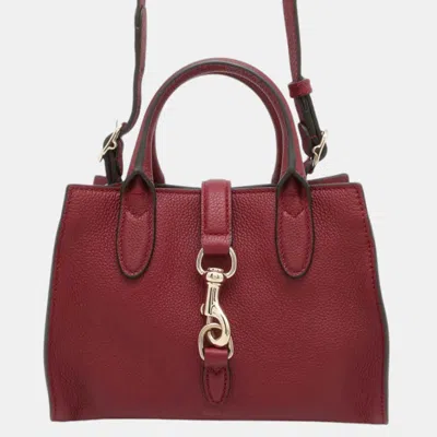 Pre-owned Gucci Tote Bag Rosso Ancora Leather Size Small In Red