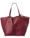 Gucci Totissima Large Reversible Leather & Gg Canvas Tote In Red