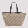 Gucci Leather Trim Tote Bag With Dual Handles In Beig.eb.b.eb