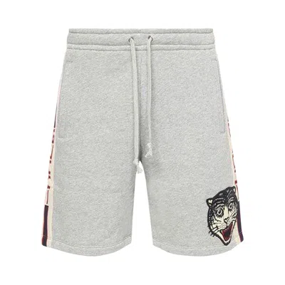 Pre-owned Gucci Track Shorts 'medium Grey/milk/red'