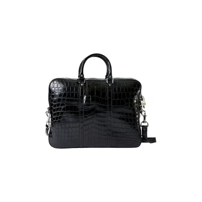 Pre-owned Gucci Tracolla Crocodile Briefcase 'black' | Women's Size Onesize