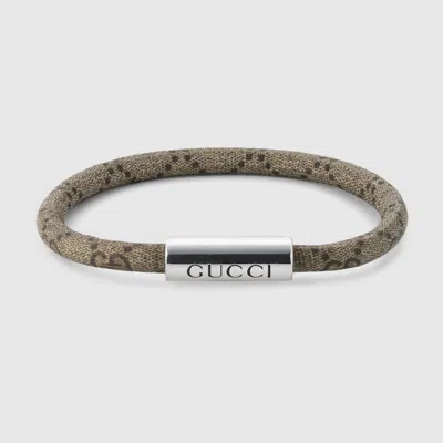 Gucci Trademark Gg Supreme Bracelet In Grey