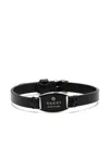 Gucci Sterling Silver Logo-plaque Bracelet In Schwarz
