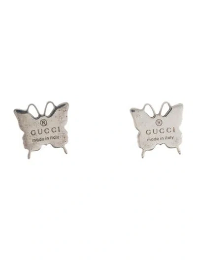 Pre-owned Gucci Trademark Butterfly Stud Earrings In Multicolor