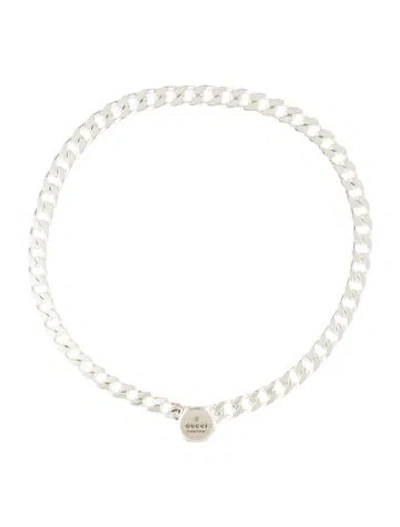 Pre-owned Gucci Trademark Chain Link Necklace, 17" In Multi