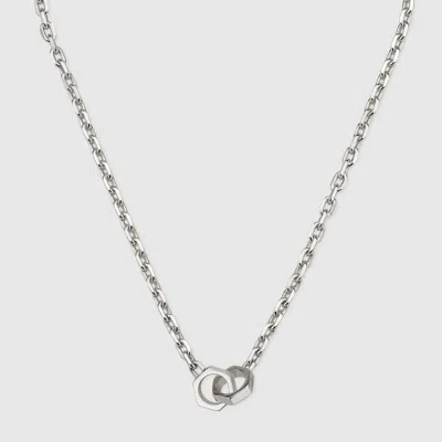 Gucci Trademark Chain Necklace With Pendant In Metallic