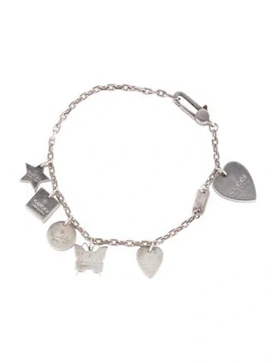 Pre-owned Gucci Trademark Charm Bracelet, 6.75" In Multi