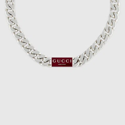 Gucci Trademark Enamel Chain Necklace In Undefined