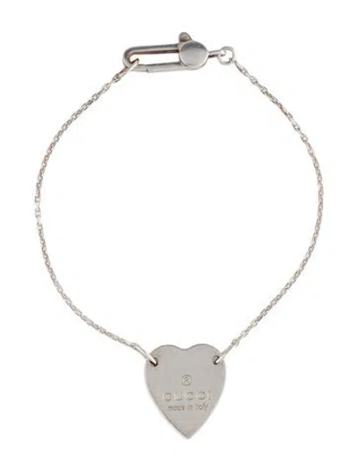 Pre-owned Gucci Trademark Heart Bracelet, 6.5" In Multi
