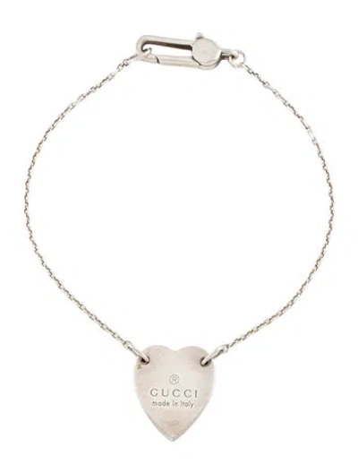 Pre-owned Gucci Trademark Heart Bracelet, 7" In Multi