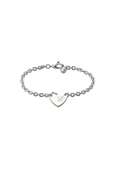Gucci Trademark Chain Bracelet With Charm In Sterling Silver