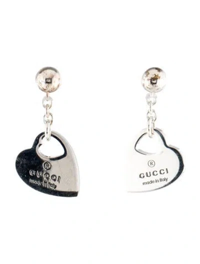 Pre-owned Gucci Trademark Heart Pendant Earrings In Multi