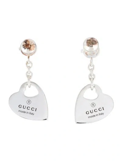 Pre-owned Gucci Trademark Heart Pendant Earrings In Multi