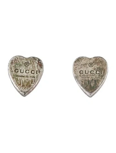 Pre-owned Gucci Trademark Heart Stud Earrings In Multi