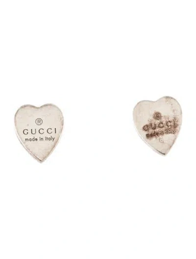 Pre-owned Gucci Trademark Heart Stud Earrings In Multicolor