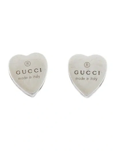 Pre-owned Gucci Trademark Heart Stud Earrings In Multicolor