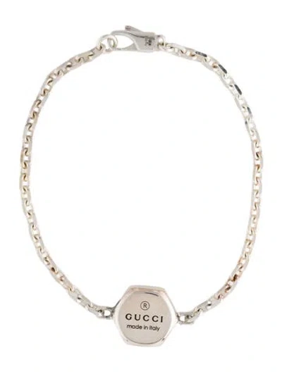 Pre-owned Gucci Trademark Hexagon Chain Bracelet, 7" In Multicolor