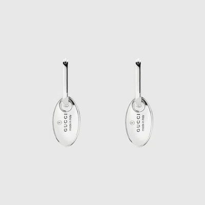 Gucci Trademark Hoop Earrings With Tag In White