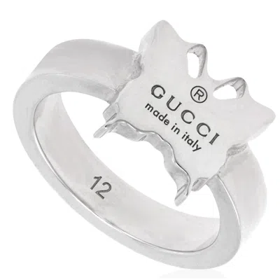 Gucci Trademark Ladies Sterling Sterling Band Ring Size 8 Ybc223868001017 In Metallic