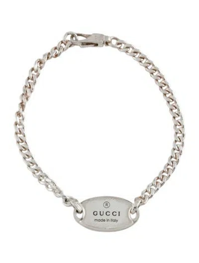 Pre-owned Gucci Trademark Link Bracelet, 6.75" In Multi
