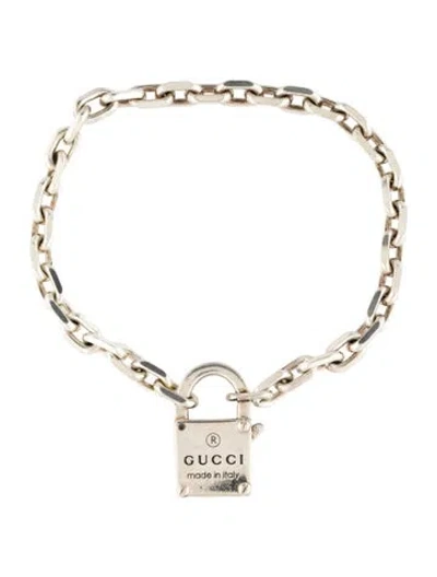Pre-owned Gucci Trademark Lock Charm Bracelet, 6.5" In Multi