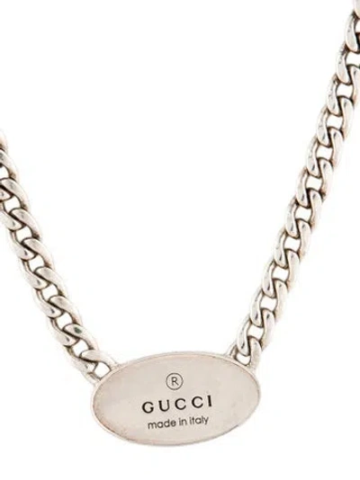Pre-owned Gucci Trademark Oval Pendant Necklace, 19.75" In Multi
