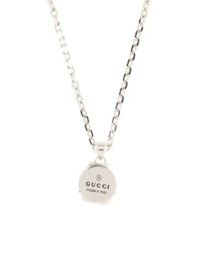 Pre-owned Gucci Trademark Pendant Necklace, 21.75" In Multi