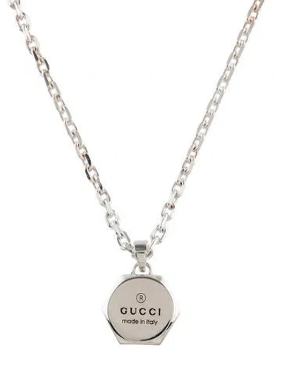 Pre-owned Gucci Trademark Pendant Necklace, 22" In Multi