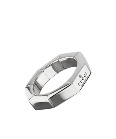 Gucci Trademark Squared Ring In White