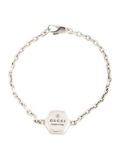 Pre-owned Gucci Trademark Station Bracelet, 7" In Multicolor