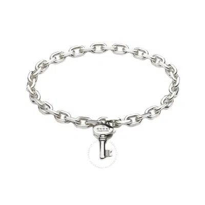 Gucci Trademark Sterling Silver Bracelet Size 17 - Yba796345001