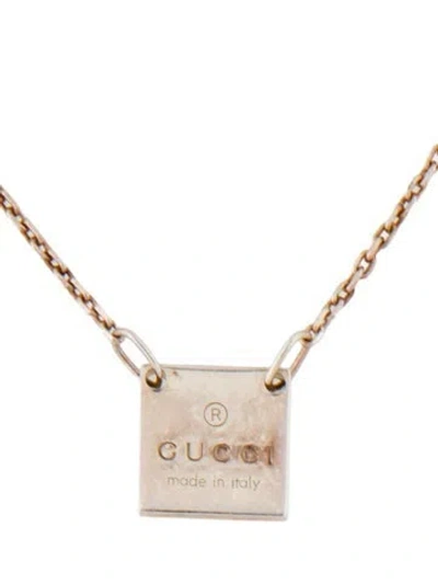 Pre-owned Gucci Trademark Tag Station Necklace, 18.75" In Multicolor
