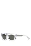 Gucci Rectangular Sunglasses Transparent Frame In Green