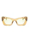 Gucci Transparent Oversize-frame Sunglasses In 褐色