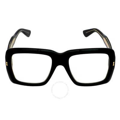 Gucci Transparent Square Unisex Sunglasses Gg0366s 001 53 In Black