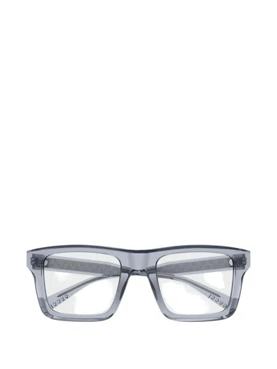 Gucci Transparent Square-frame Glasses In Gray