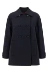 Gucci Double-breasted Trapeze Silhouette Coat In Black