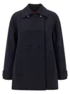 Gucci Double-breasted Trapeze Silhouette Coat In Blue